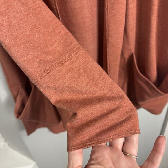 LOGO Lori Goldstein Cardigan Sweater Womens Small Orange Open Front Boho - Picture 4 of 6